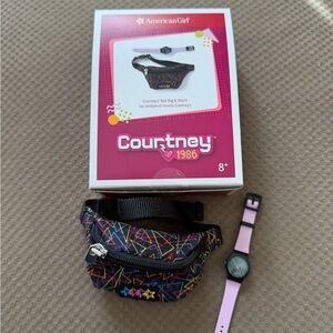 American Girl Courtney's Belt Bag & Watch w/Box. 18" Doll Accessories Fanny Pack